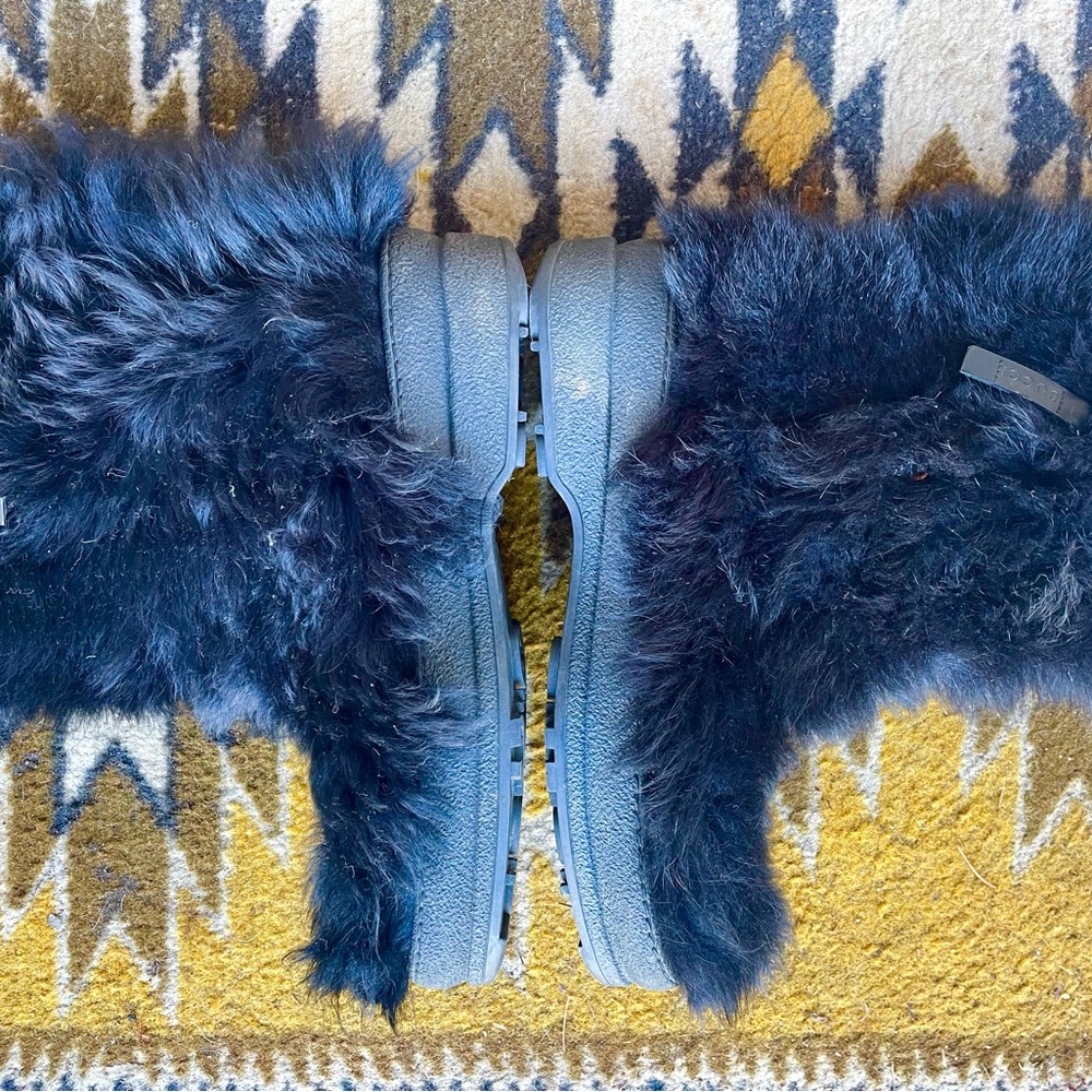 Vintage Gucci Goat Fur Boots Men SZ 10